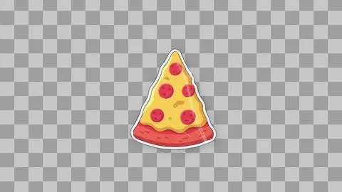 Wiggling Pizza Slice Sticker Stock After Effects