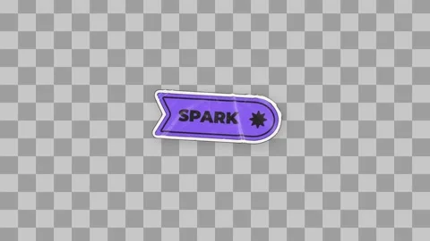 Wiggling Spark Ribbon Sticker Stock After Effects