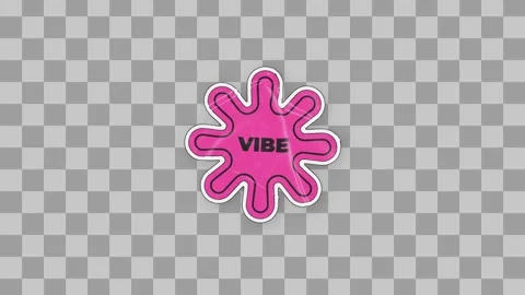 Wiggling Vibe Splat Sticker  After Effects	Stock