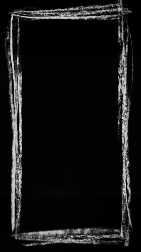 Wiggly scribbled border frame overlay in vertical, black and white pencil Video stock 311646535