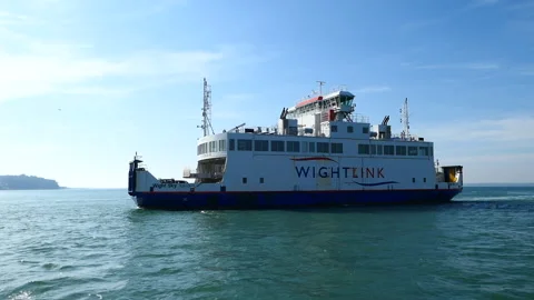 Wightlink Ferry coming past 2 Stock Footage 244865028