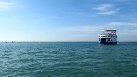 Wightlink Ferry coming past Stock Footage 244865277