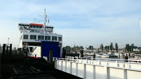 Wightlink Ferry docking in Southampton Stock Footage 244845310