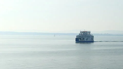 Wightlink Ferry in the sea Stock Footage 244845518