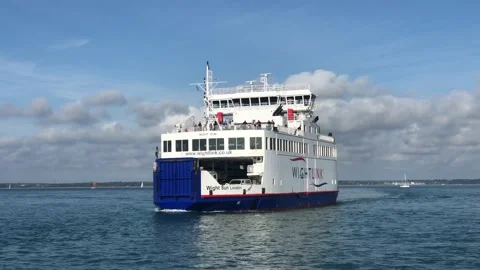 WightLink Ferry at Yarmouth Stock Footage 163284327