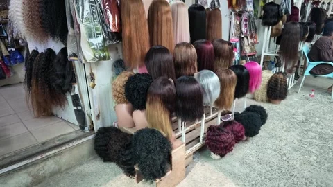 Wigs and extensions shop, Maputo Province, Maputo, Mozambique Video stock 336733374