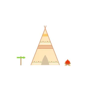 Wigwam on a white background. Vector illustration . Stock Illustration