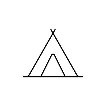 Wigwan icon element of camping icon for mobile concept and web apps. Thin lin Stock Illustration