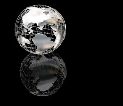 Wiireframe metallic globe Stock Illustration