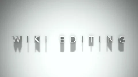 Wiki editing 3D title animation white text on a white background Stock Footage 299757839