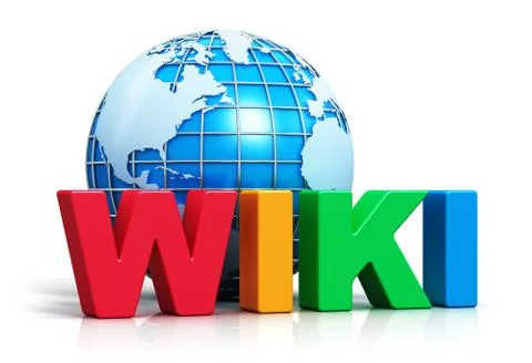 Wiki text and Earth globe Stock Illustration