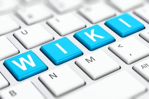 Wiki text word on computer keyboard keys Stock-Illustration