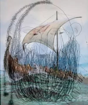 WIKINGER  as  FingerTipCartoon Stock Illustration