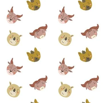 Wild african safari animals pattern in trendy scandinavian style. Stock Illustration