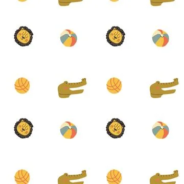 Wild african safari animals pattern in trendy scandinavian style. Stock Illustration