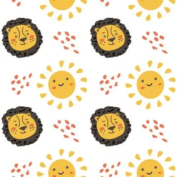 Wild african safari animals pattern in trendy scandinavian style. 스톡 일러스트