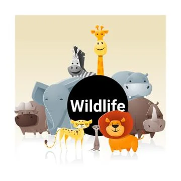 Wild animal background Stock Illustration