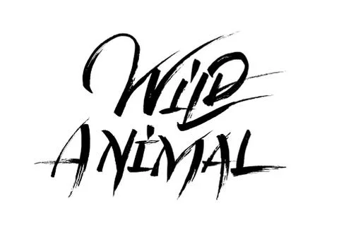 Wild animal calligraphy Stock Illustration