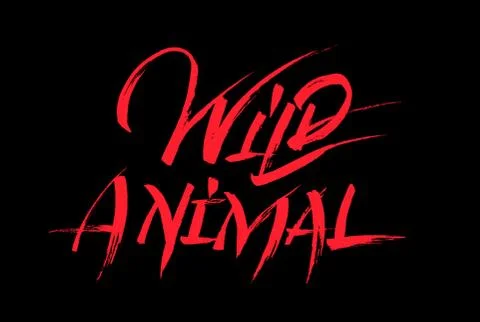 Wild animal calligraphy Stock Illustration