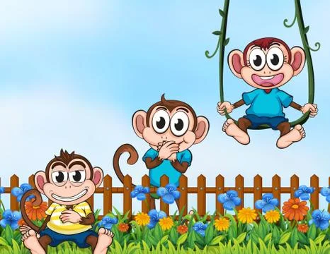 Wild animal in the garden Stock Illustration
