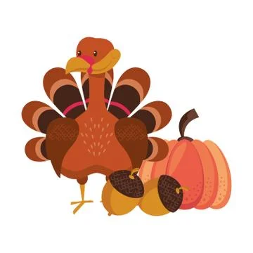 Wild animals and elements thanksgiving day and autumn season 스톡 일러스트