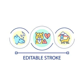 Wild animals extinction problem loop concept icon Stock Illustration