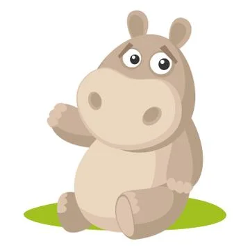 Wild animals. Hippo Stock Illustration
