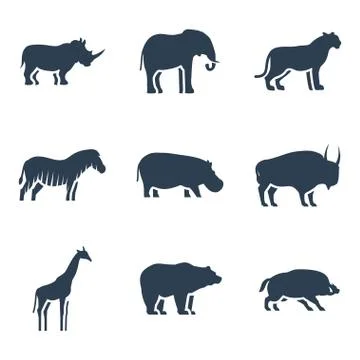 Wild animals icon. Vector collection Stock Illustration