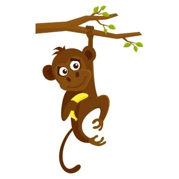 Wild animals. Monkey Wildlife Vector Stock Illustration