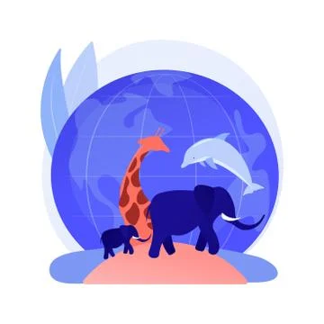 Wild animals protection abstract concept vector illustration. Stock Illustration