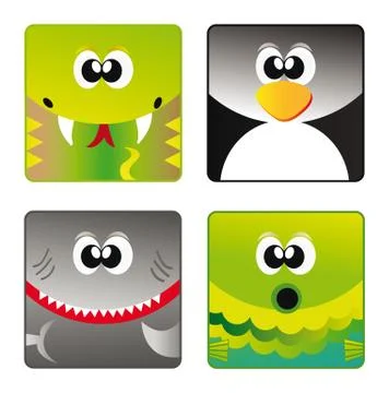 Wild animals - set icon 3 Stock Illustration
