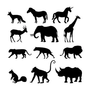 Wild Animals Silhouettes イラスト素材