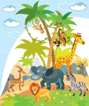 Wild animals vector Stock Illustration