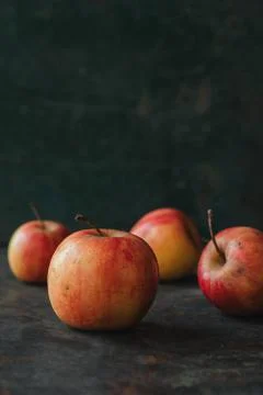 Wild apple on rustic background Stock Photos