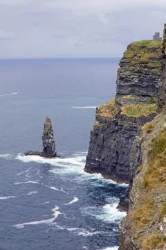 Wild Atlantic Way Cliffs of Moher  View to O Briens Tower Stock Photos