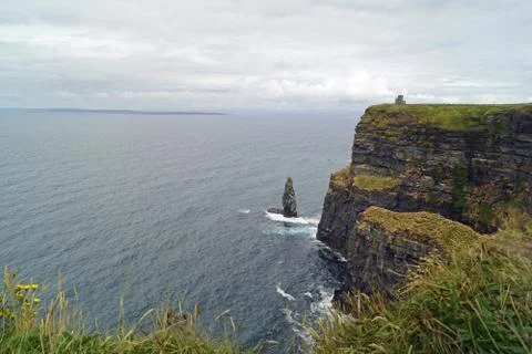 Wild Atlantic Way Cliffs of Moher  View to O Briens Tower Stock Photos