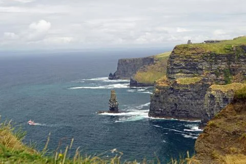 Wild Atlantic Way Cliffs of Moher  View to O Briens Tower Stock Photos