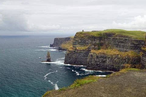 Wild Atlantic Way Cliffs of Moher  View to O Briens Tower Stock Photos