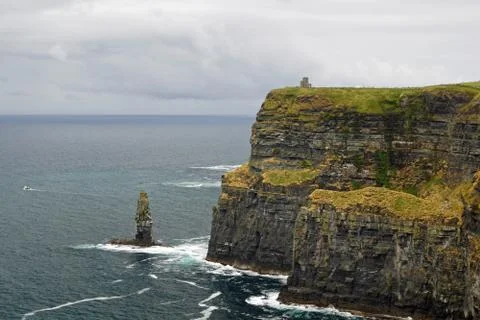 Wild Atlantic Way Cliffs of Moher  View to O Briens Tower Stock Photos