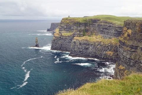 Wild Atlantic Way Cliffs of Moher  View to O Briens Tower Stock Photos