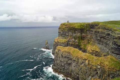 Wild Atlantic Way Cliffs of Moher  View to O Briens Tower Stock Photos