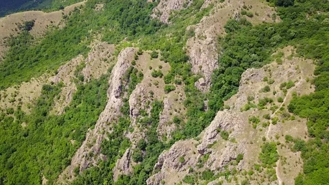 Wild balkans wooded mountains, aerial view Stock Footage