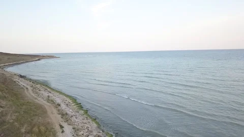 Wild beach from aerial view Stock Footage 113965746