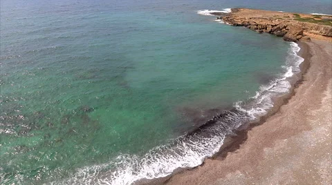 Wild beach of cyprus Video stock 68350970