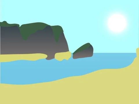 Wild beach Stock Illustration