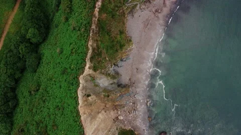 Wild beach with the turquoise water. Stock Footage 234409901