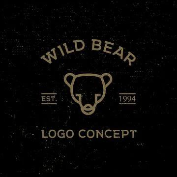 Wild Bear Concept, With Monoline Style Perfect for Brand Identity Stock Illustration