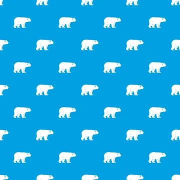 Wild bear pattern seamless blue Stock Illustration