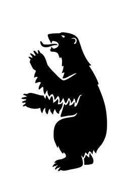 Wild beast polar bear vector silhouette illustration shape shadow. Illustrazione stock