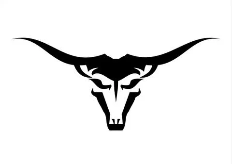 Wild Black Bull Head Stock Illustration